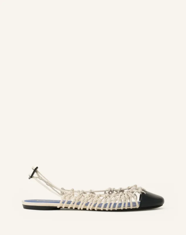 KNITLINE SLINGBACK BALLERINA IN LEATHER made by Lanvin