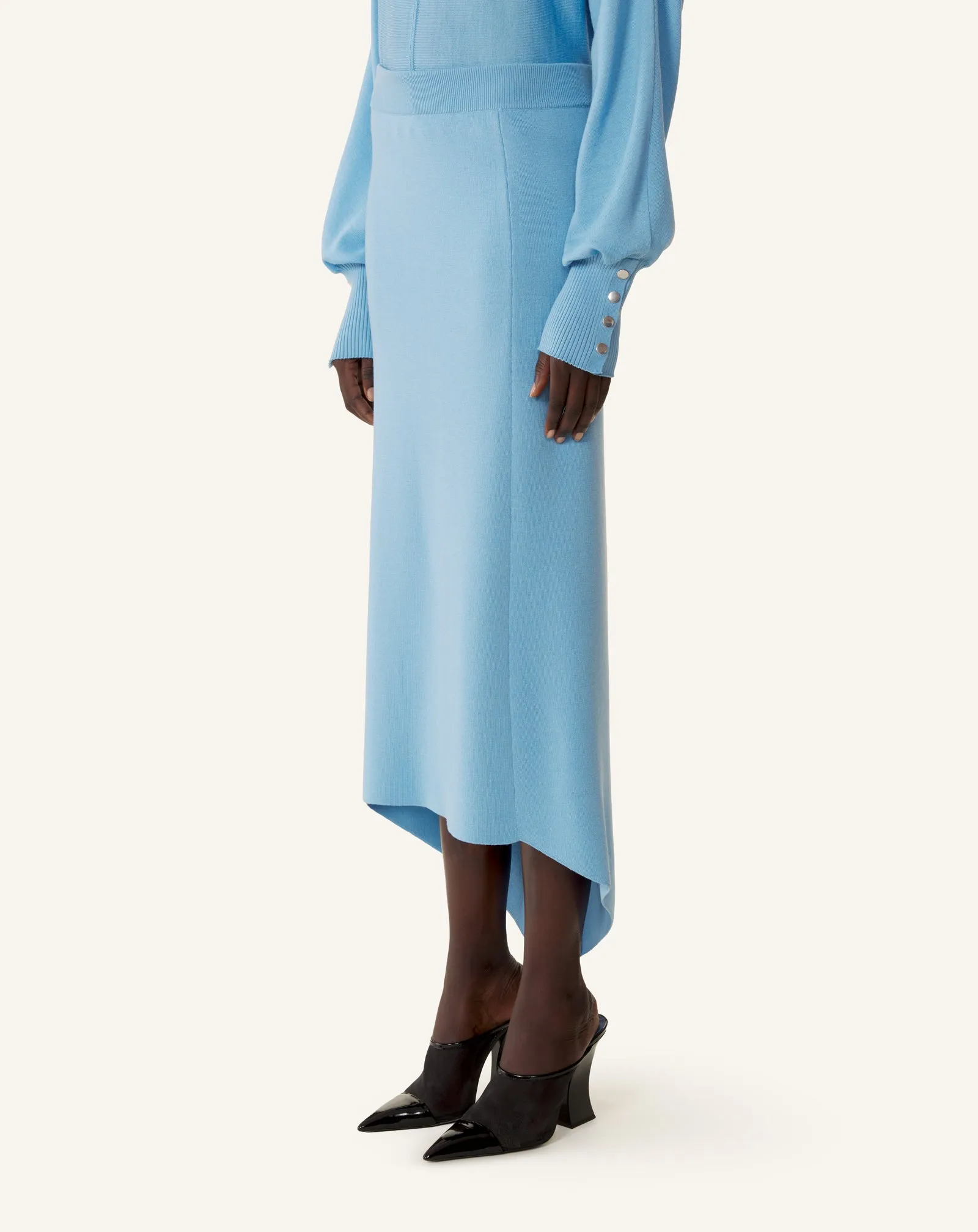 BUTTONED LONG SKIRT IN MERINO WOOL sold by Lanvin product image thumbnail 3