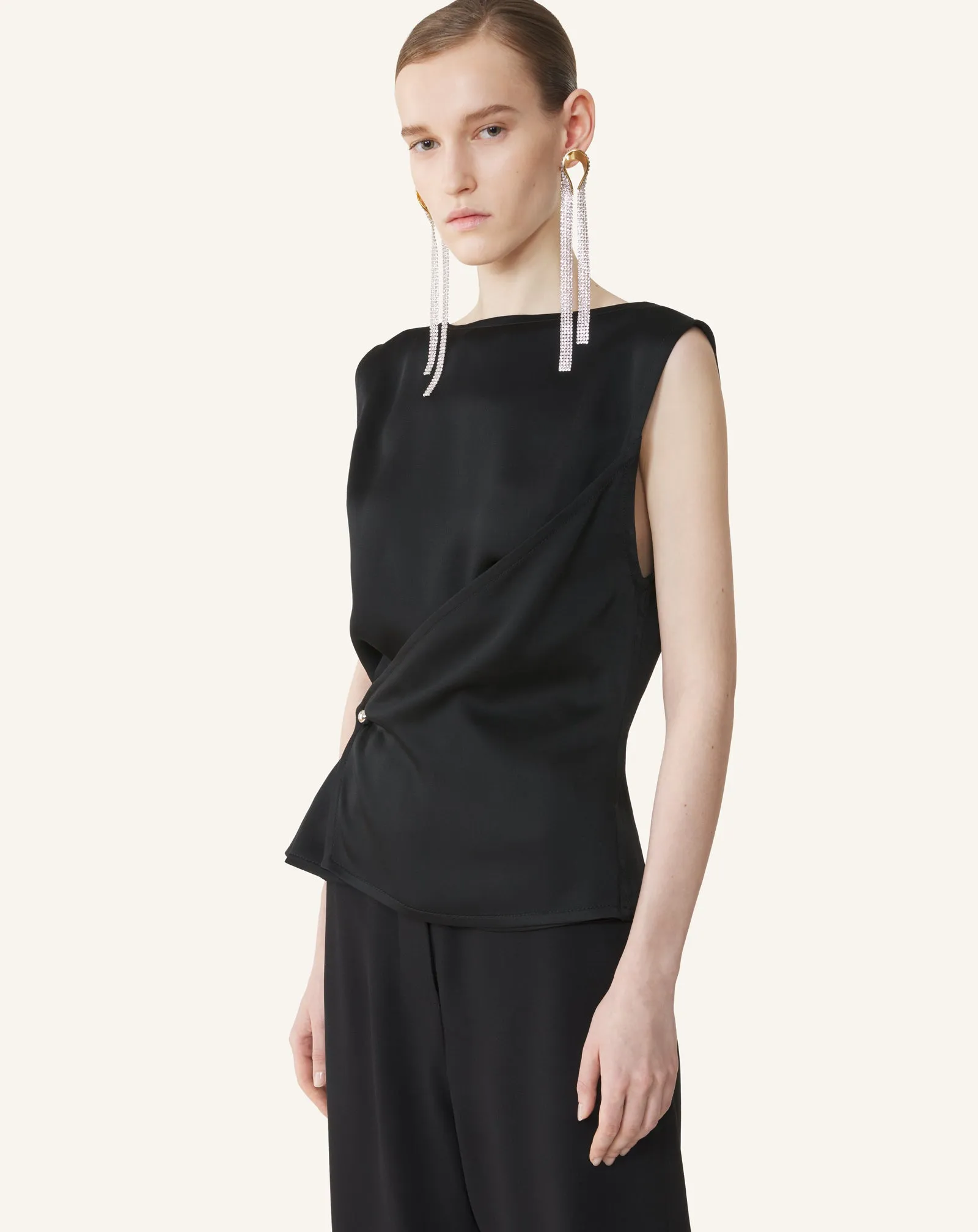 SLEEVELESS BUTTON-DOWN TOP IN SATIN sold by Lanvin product image thumbnail 3