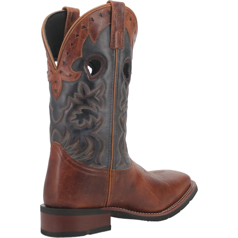 Laredo Mens Ross Cowboy Boots Leather Tan/Blue sold by Laredo