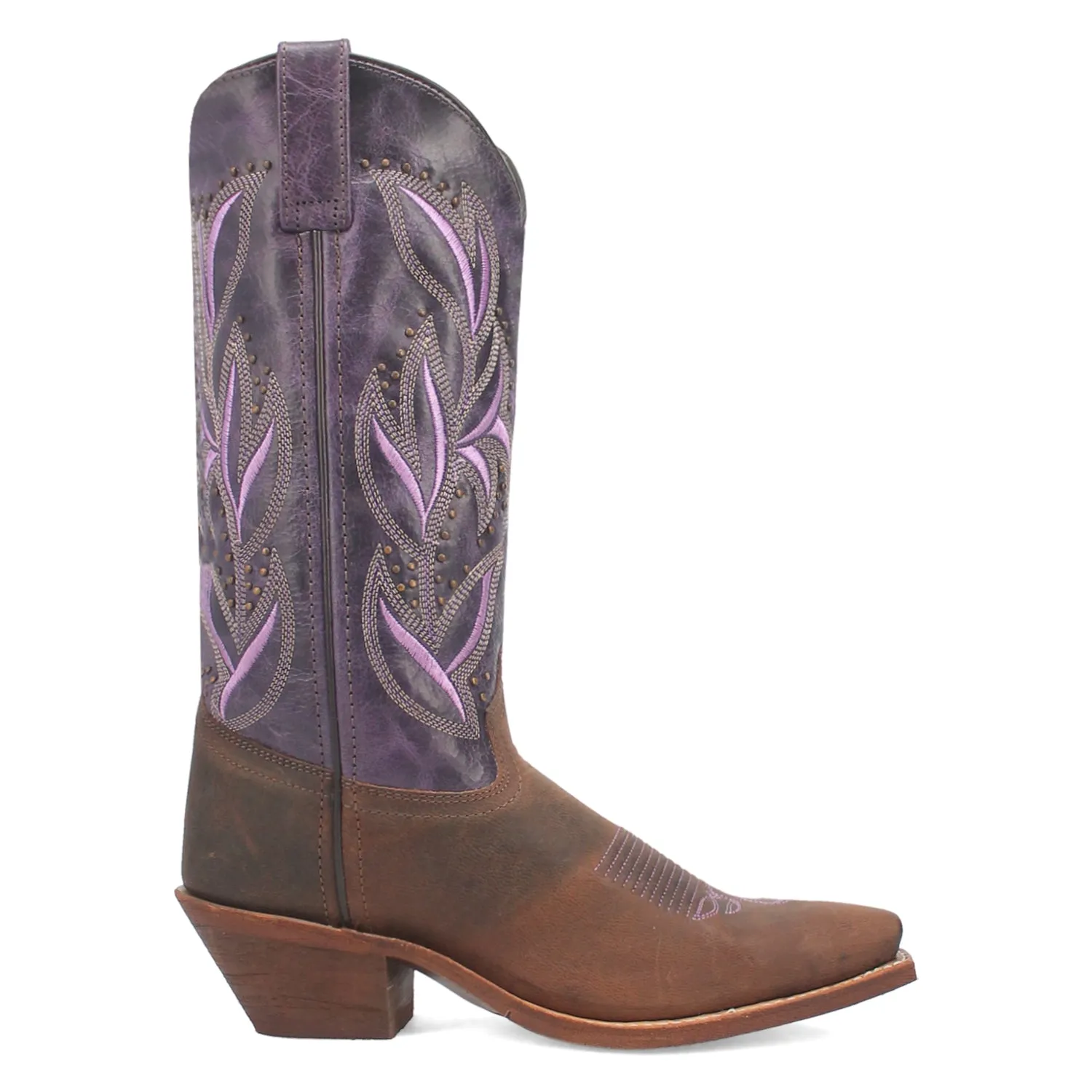 Laredo Womens Larissa Dark Brown/Purple Leather Cowboy Boots sold by Laredo product image thumbnail 3