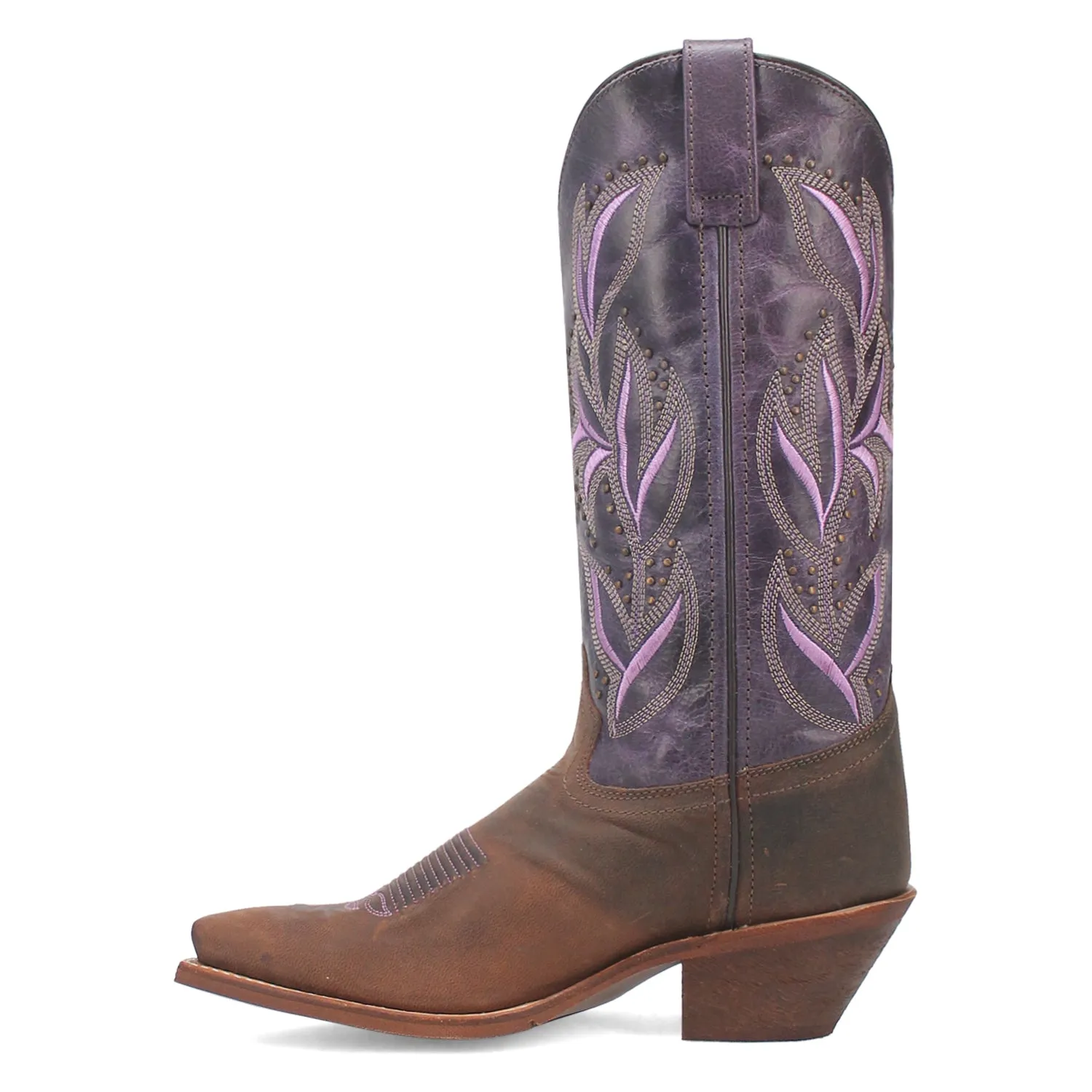 Laredo Womens Larissa Dark Brown/Purple Leather Cowboy Boots sold by Laredo product image thumbnail 4