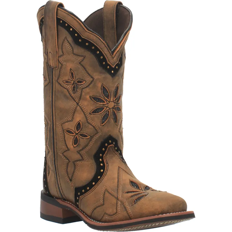 Laredo Womens Bouquet Cowboy Boots Leather Honey sold by Laredo