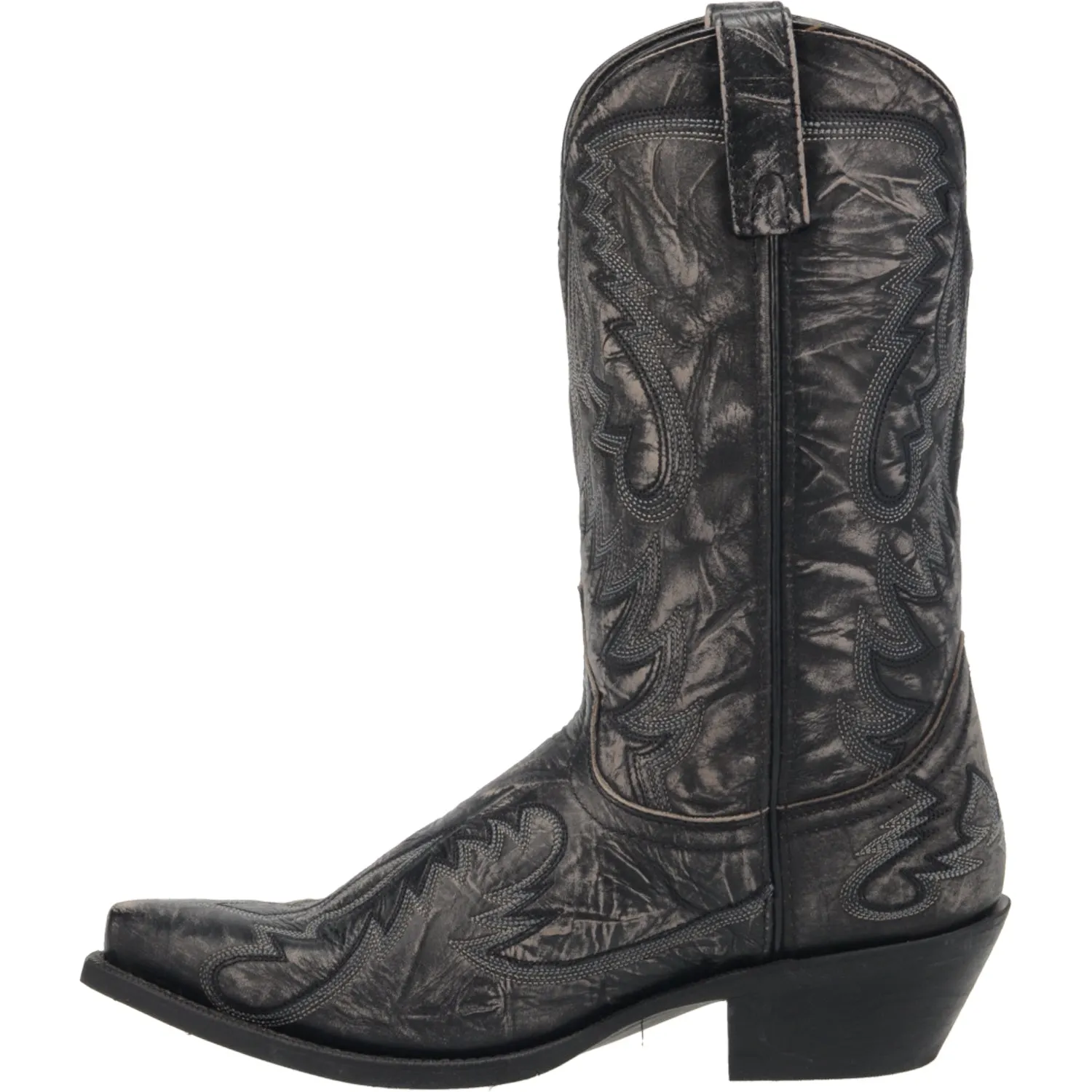 Laredo Mens Garrett Cowboy Boots Leather Black Distressed sold by Laredo product image thumbnail 3