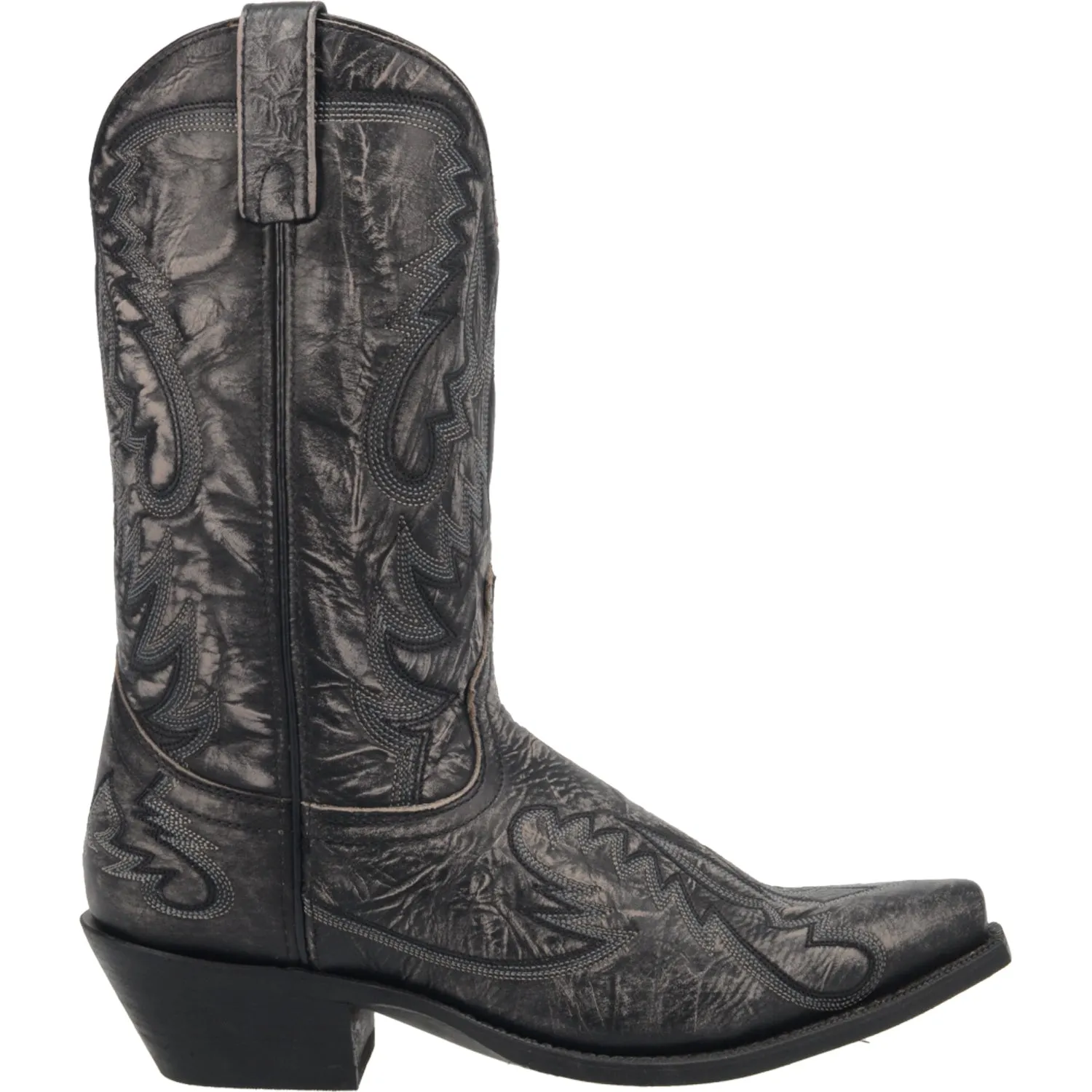 Laredo Mens Garrett Cowboy Boots Leather Black Distressed sold by Laredo product image thumbnail 2