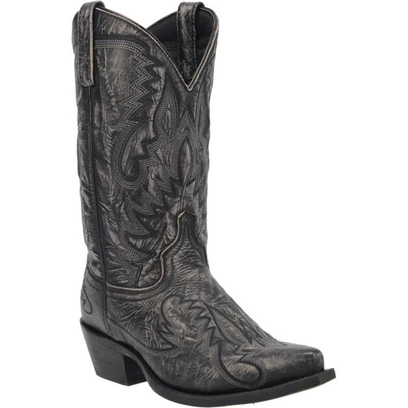 Laredo Mens Garrett Cowboy Boots Leather Black Distressed sold by Laredo
