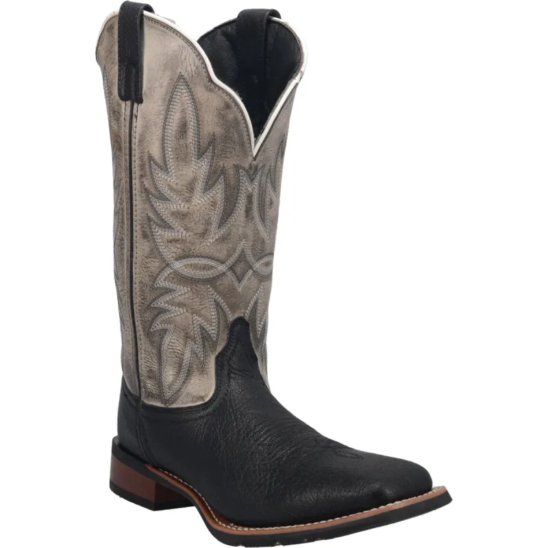 Laredo Mens Black/Grey Isaac 13in Cowboy Boots Leather sold by Laredo