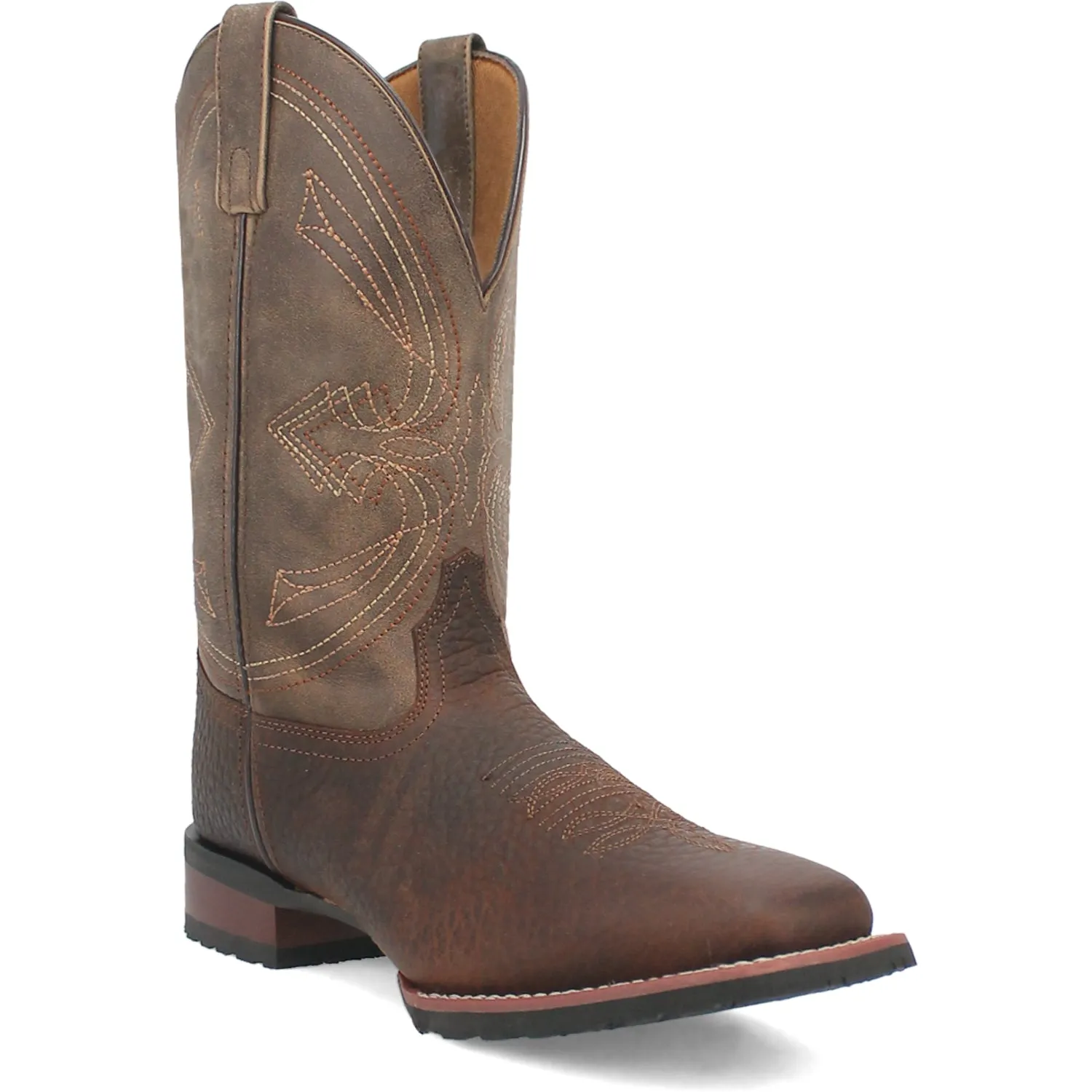 Laredo Mens Elias Chocolate/Tan Leather Western Work Boots sold by Laredo