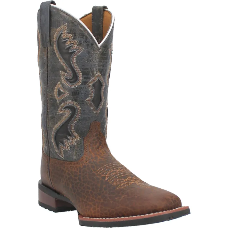 Laredo Mens Smoke Creek Cowboy Boots Leather Tan/Blue Denim sold by Laredo