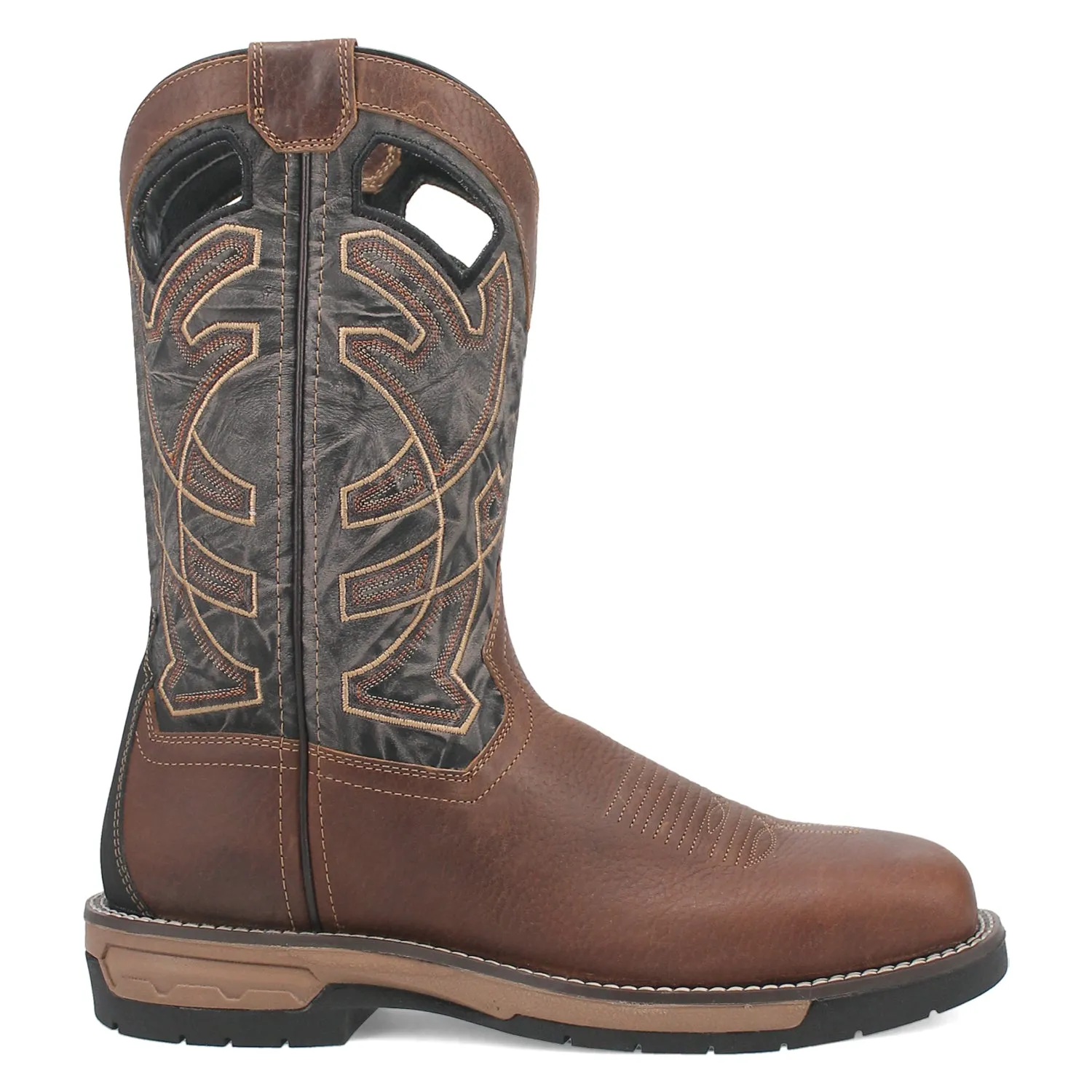 Laredo Mens Nazca Brown/Black Leather Cowboy Boots sold by Laredo product image thumbnail 3