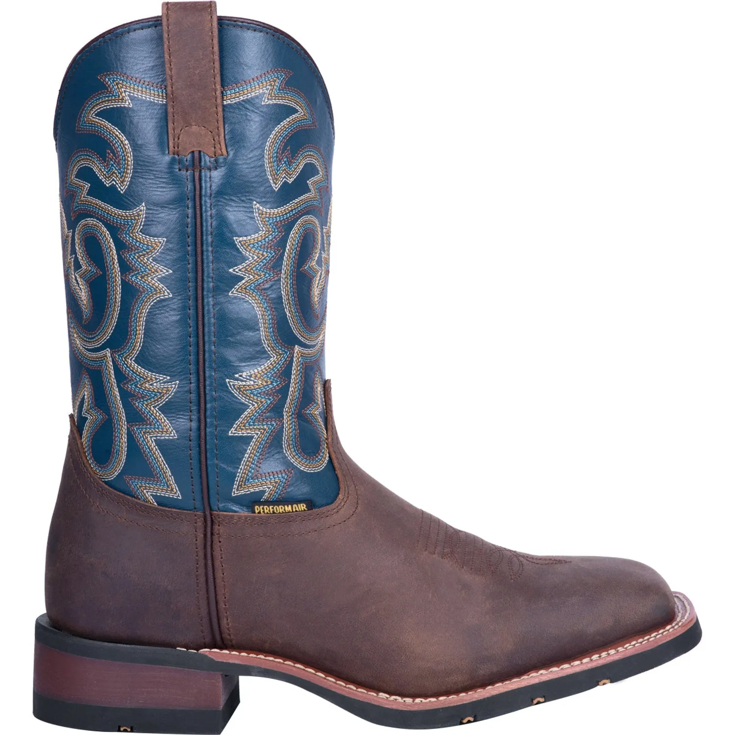 Laredo Mens Tan/Blue Work Boots Leather Square Toe sold by Laredo product image thumbnail 2