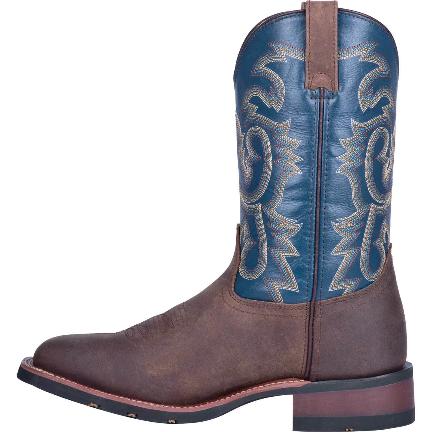 Laredo Mens Tan/Blue Work Boots Leather Square Toe sold by Laredo product image thumbnail 3