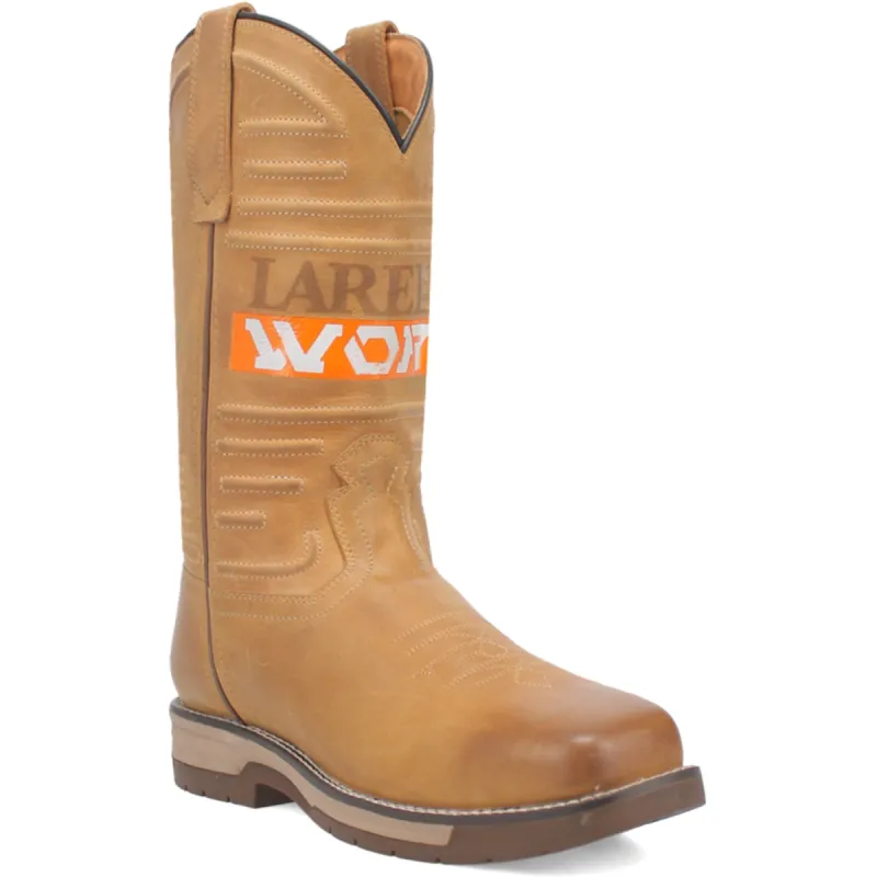 Laredo Mens Workhorse Steel Toe Tan Leather Work Boots sold by Laredo
