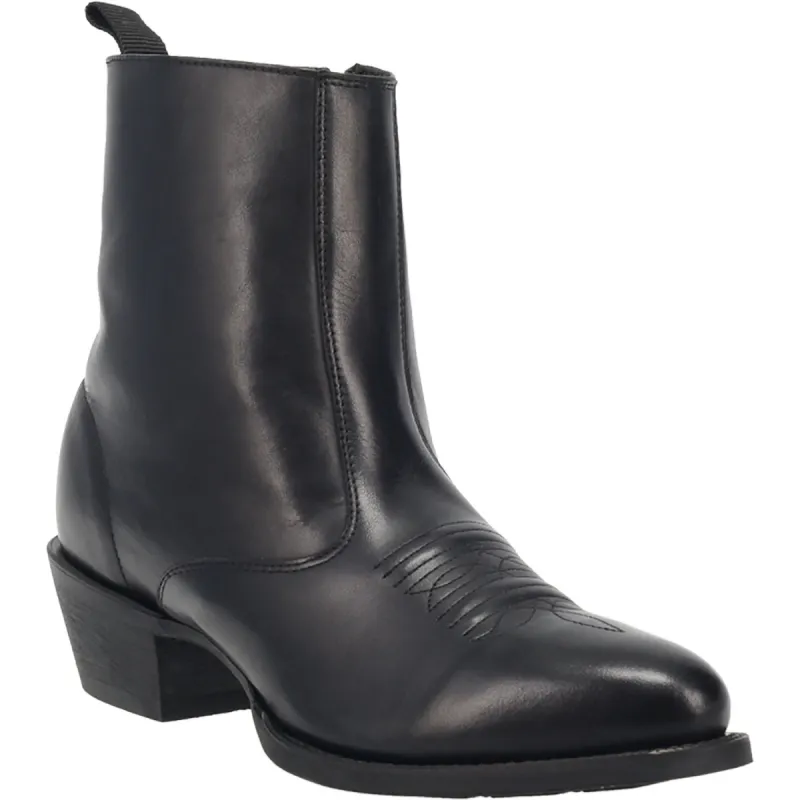 Laredo Mens Black Fletcher 7in Zip Ankle Boots Leather sold by Laredo