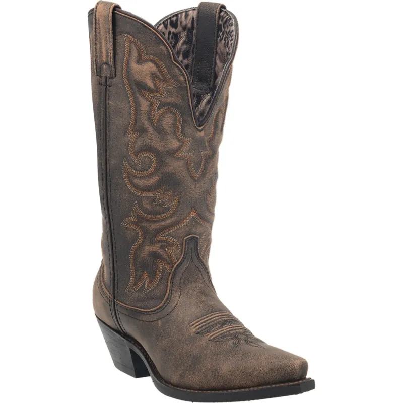 Laredo Womens Access Cowboy Boots Leather Black/Tan sold by Laredo