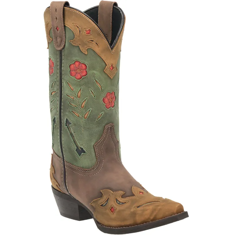 Laredo Womens Miss Kate Cowboy Boots Leather Brown/Teal sold by Laredo