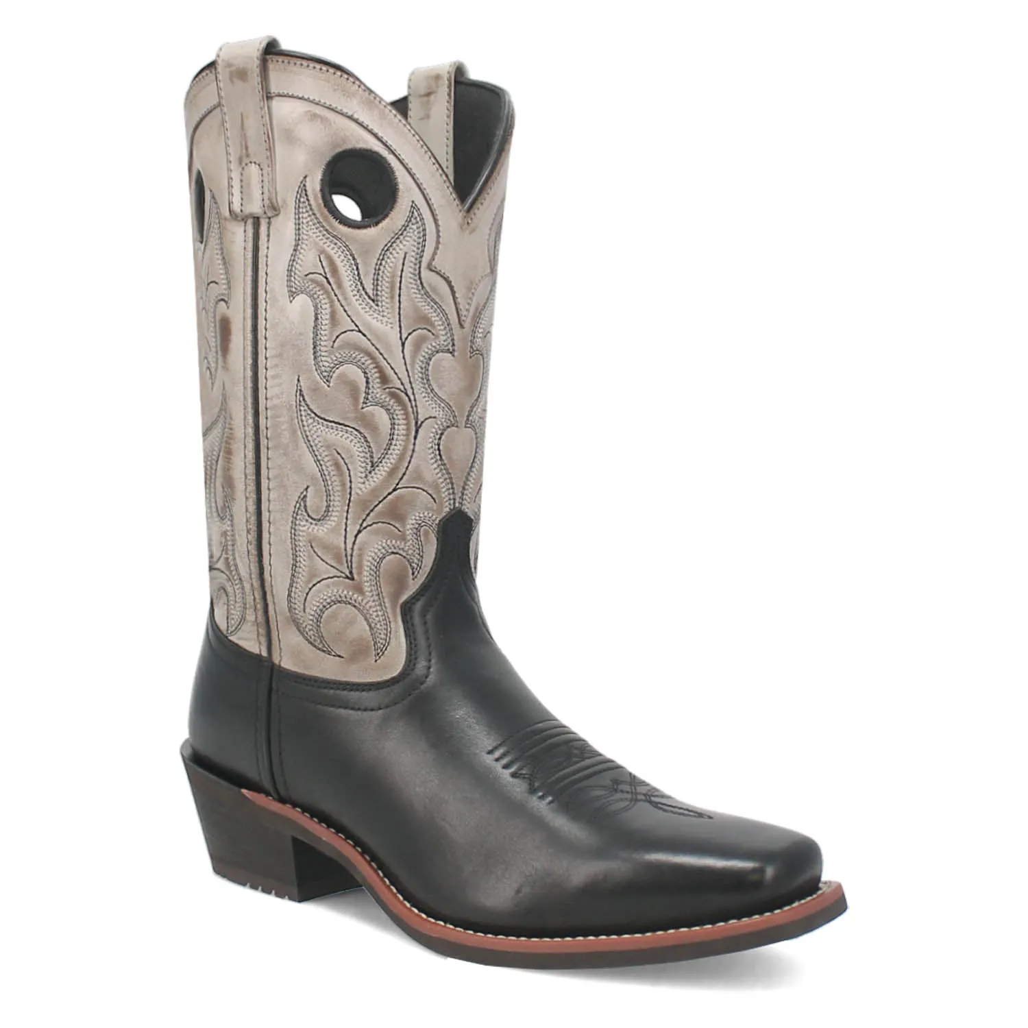 Laredo Mens Westgate Black/Smoke Leather Work Cowboy Boots sold by Laredo
