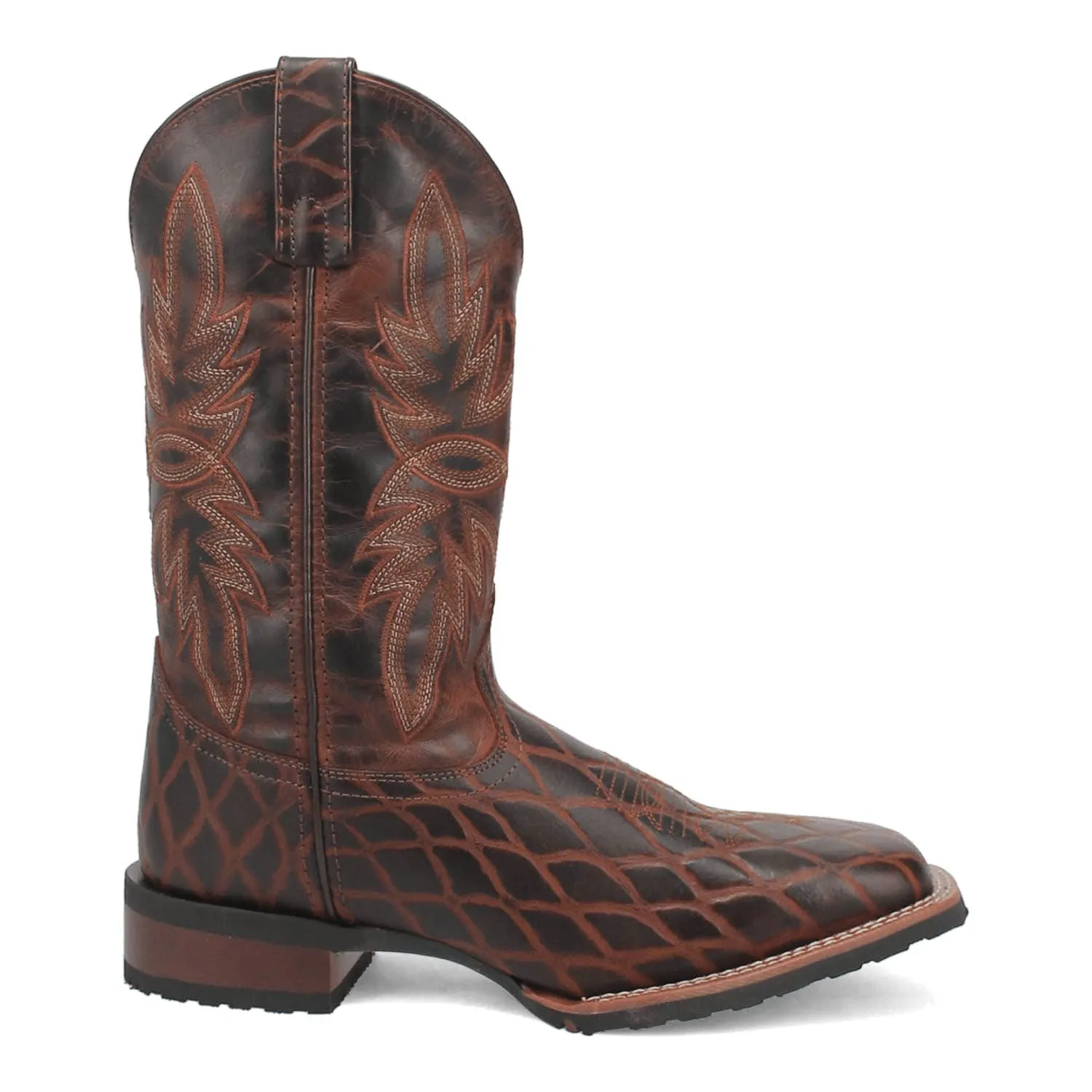 Laredo Mens Grid Rust Leather Cowboy Boots sold by Laredo product image thumbnail 3