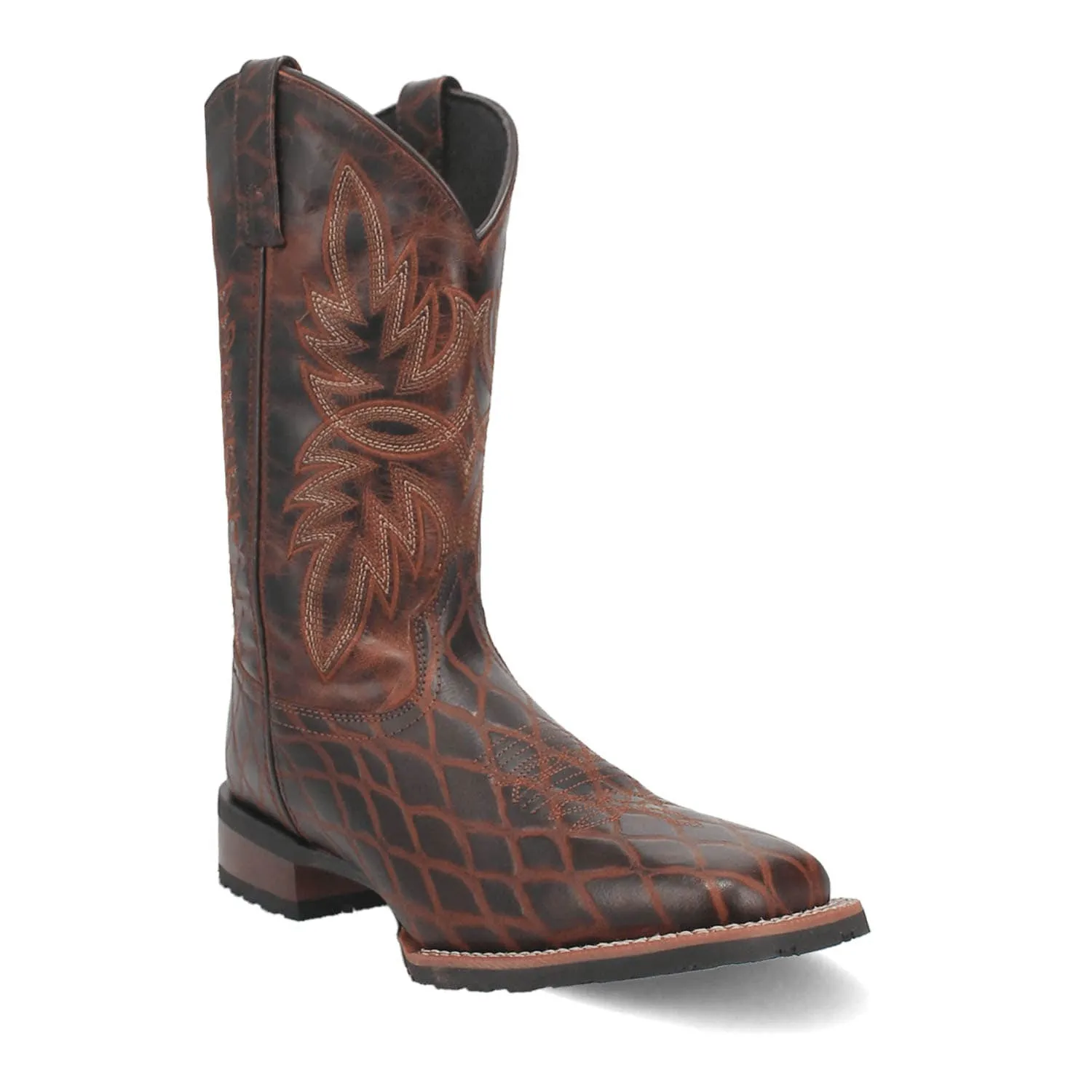Laredo Mens Grid Rust Leather Cowboy Boots sold by Laredo