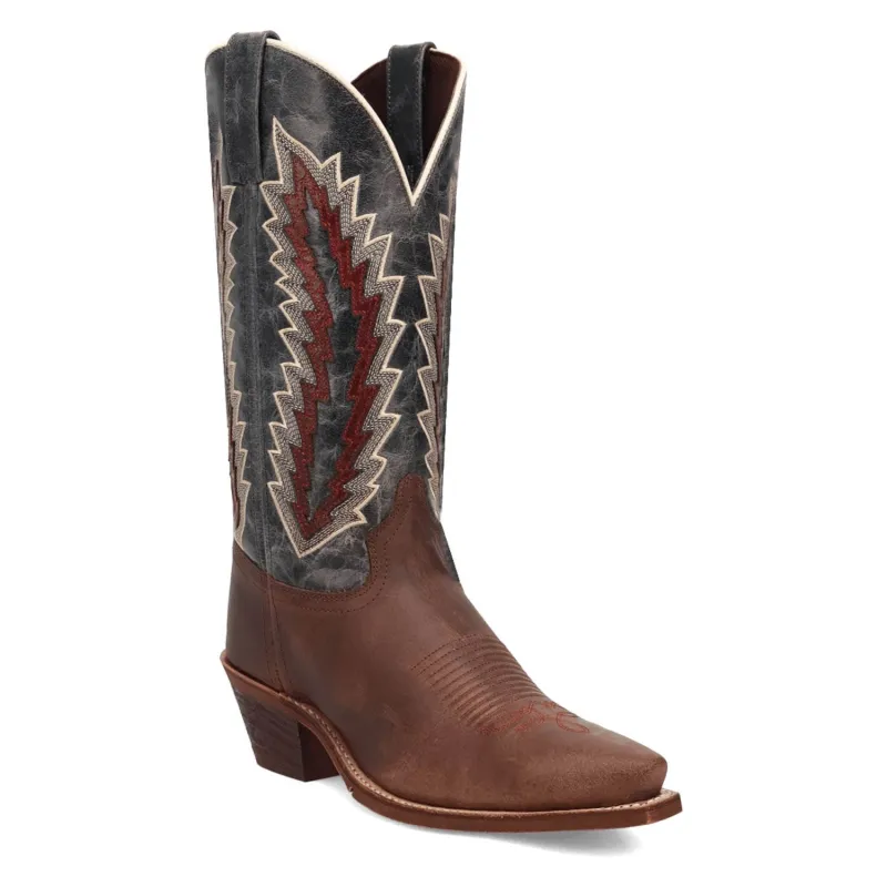 Laredo Womens Cadence Dark Brown/Navy Leather Cowboy Boots sold by Laredo