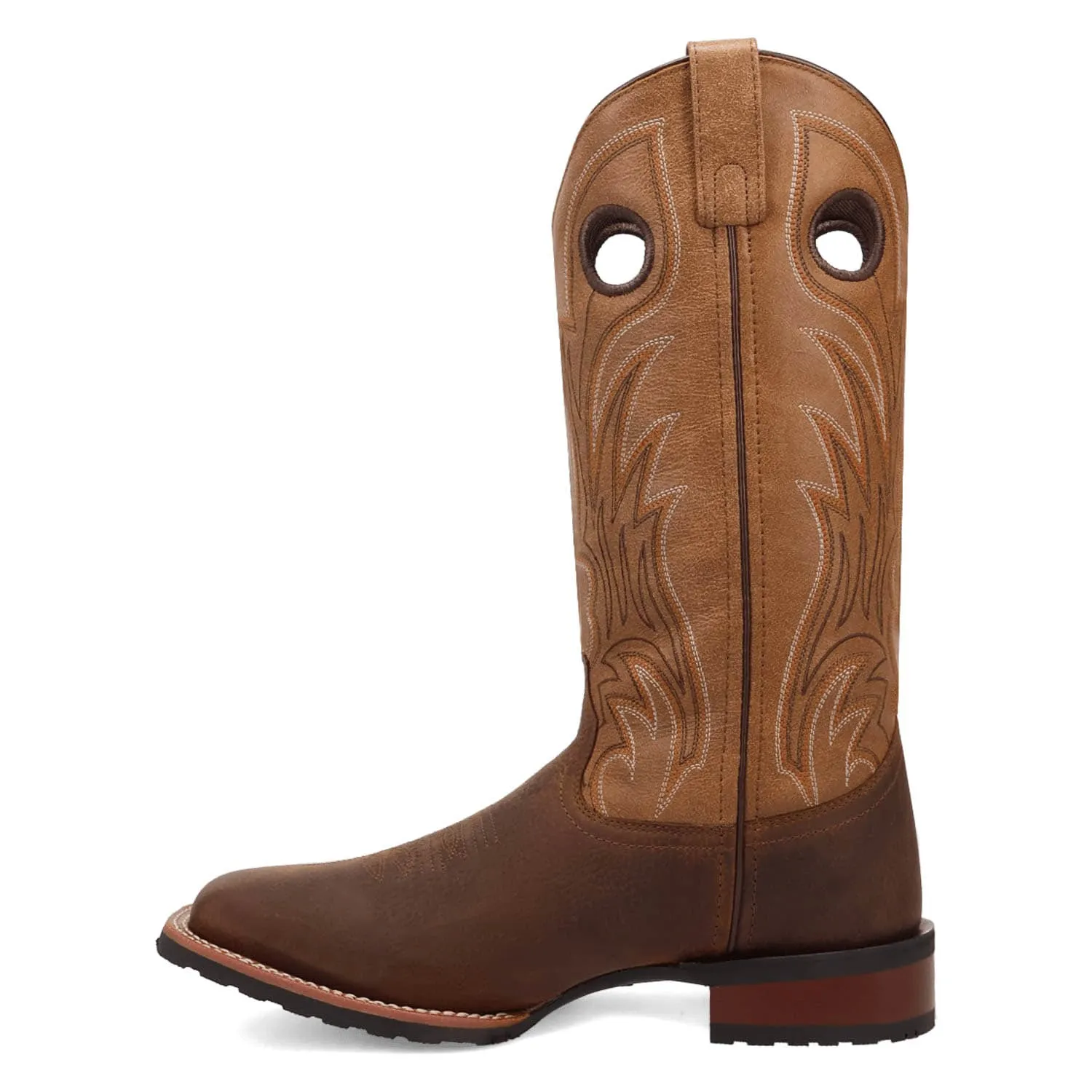 Laredo Mens Cullen Dark Brown/Tan Leather Cowboy Boots sold by Laredo product image thumbnail 4