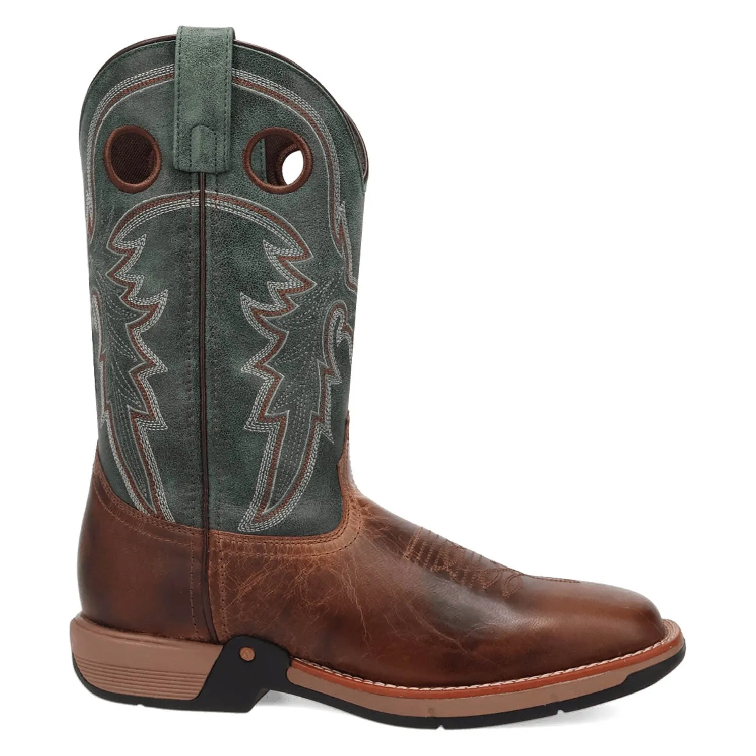 Laredo Mens Alloy Tan/Green Leather 11in Cowboy Boots sold by Laredo product image thumbnail 3
