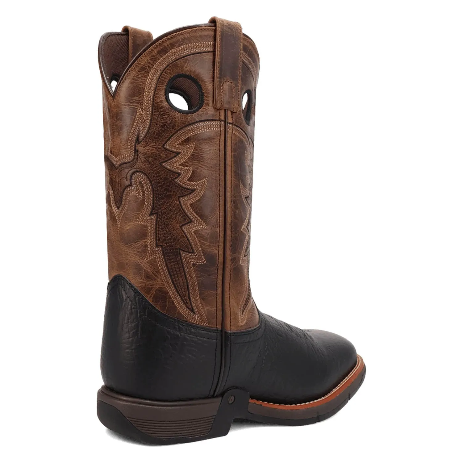 Laredo Mens Alloy Black/Tan Leather Cowboy Boots sold by Laredo product image thumbnail 2