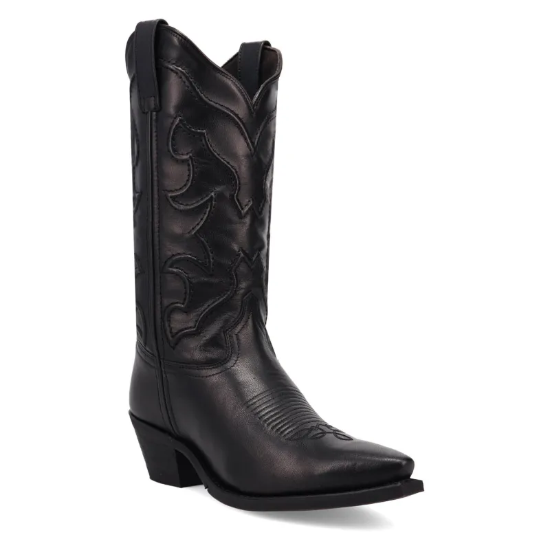 Laredo Womens Reva Black Leather 12in Cowboy Boots made by Laredo