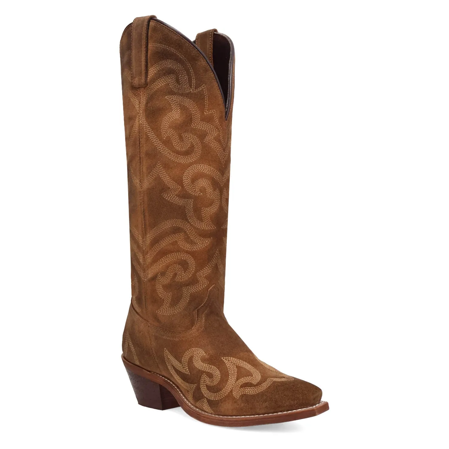 Laredo Womens Sierra Rose Camel Suede 15in Cowboy Boots sold by Laredo