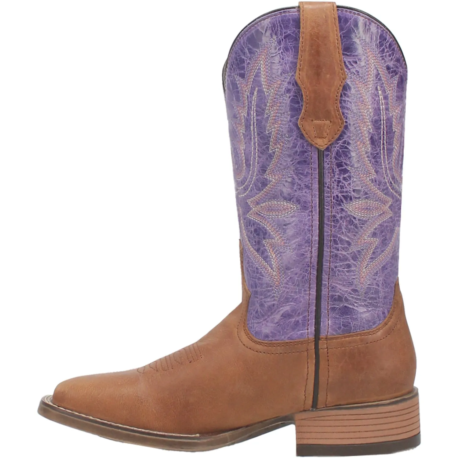 Laredo Womens Mara Tan/Purple Leather Cowboy Boots sold by Laredo product image thumbnail 4