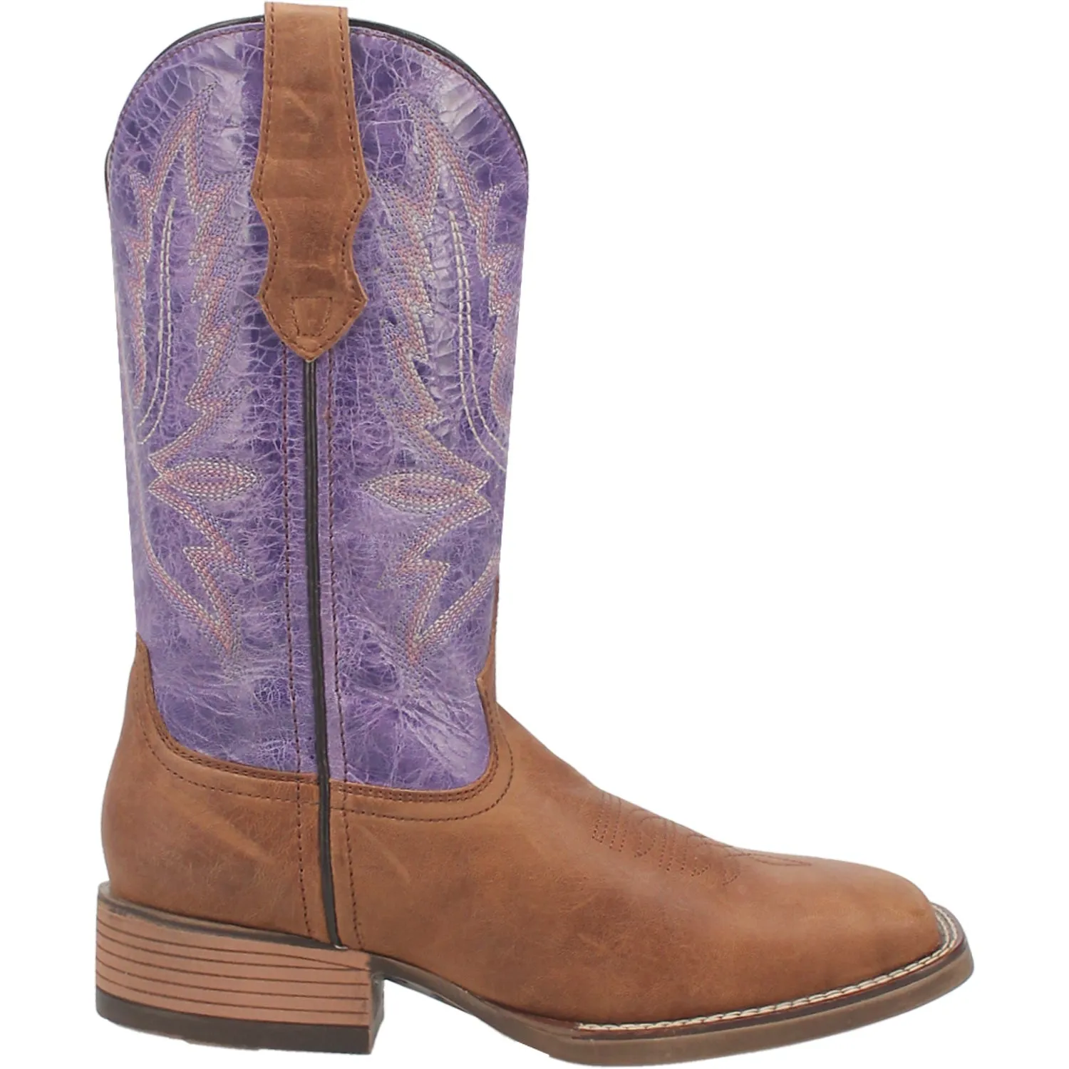 Laredo Womens Mara Tan/Purple Leather Cowboy Boots sold by Laredo product image thumbnail 3