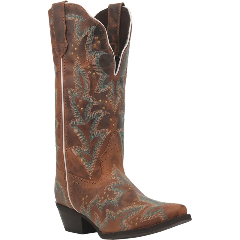 Laredo Womens Adrian Cowboy Boots Leather Honey made by Laredo