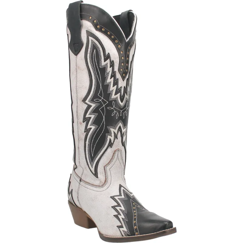 Laredo Womens Shawnee White/Black Leather Cowboy Boots sold by Laredo