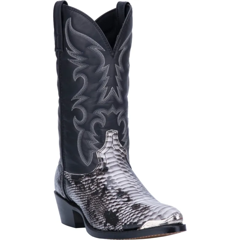 Laredo Mens Monty Cowboy Boots Faux Leather Black/White sold by Laredo