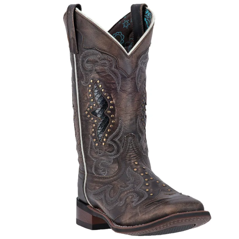 Laredo Womens Spellbound Cowboy Boots Leather Black/Tan sold by Laredo
