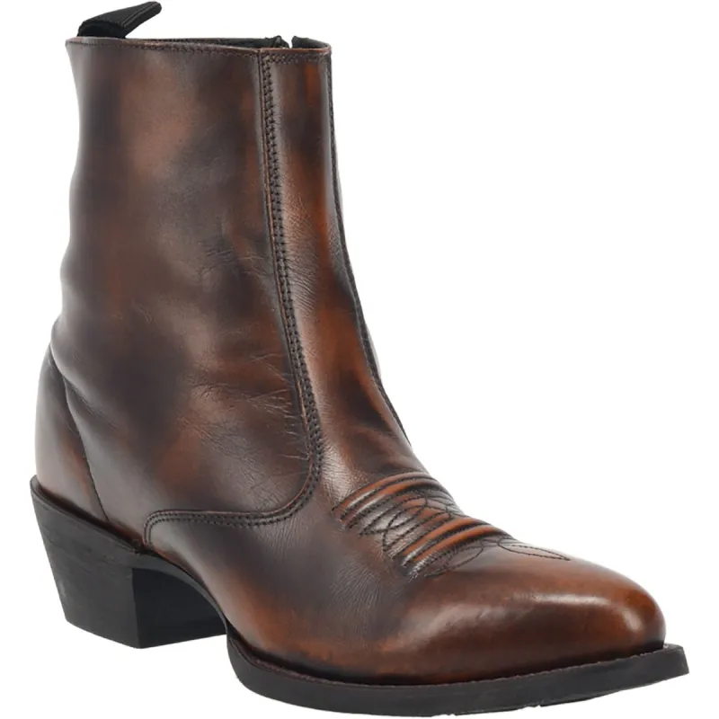 Laredo Mens Tan Fletcher 7in Zip Ankle Boots Leather sold by Laredo