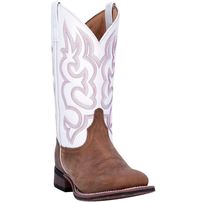 Laredo Womens Mesquite Cowboy Boots Leather Taupe/White sold by Laredo