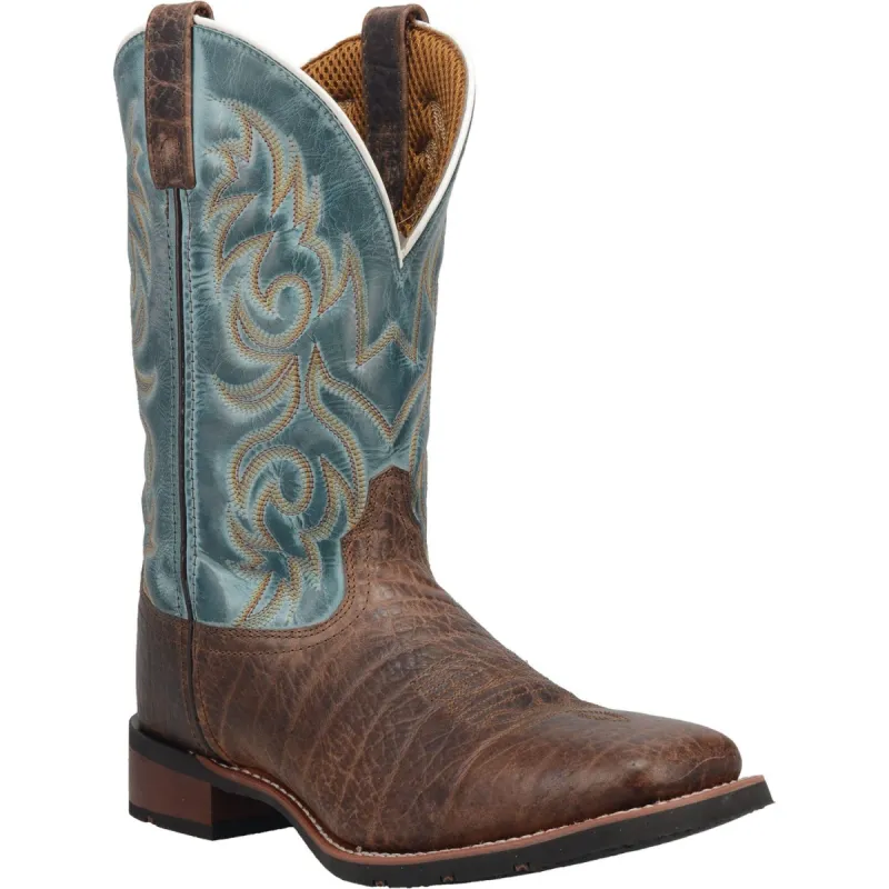 Laredo Mens Brown/Blue Bisbee 11in Cowboy Boots Leather sold by Laredo