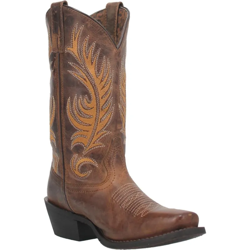 Laredo Womens Feather In Love Cowboy Boots Leather Tan sold by Laredo