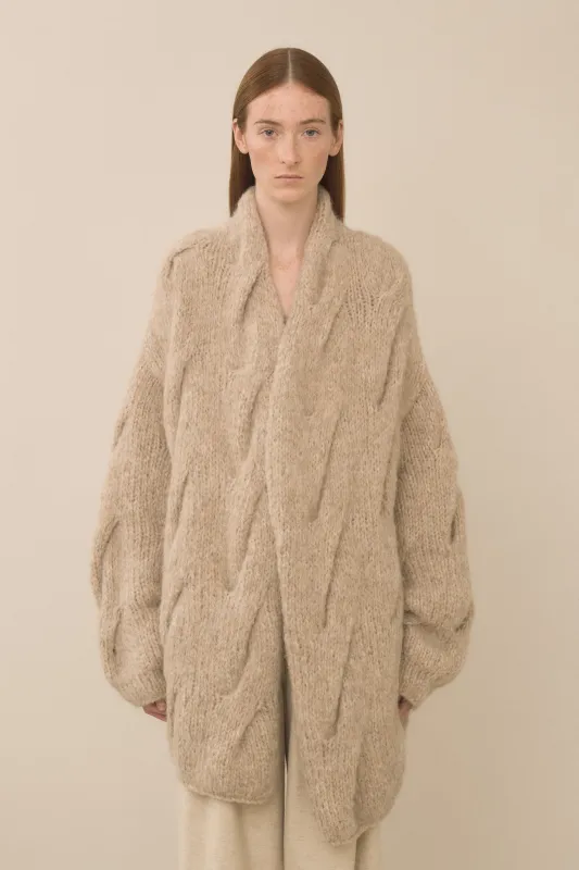 HANDKNIT CABLE CARDIGAN sold by Lauren Manoogian