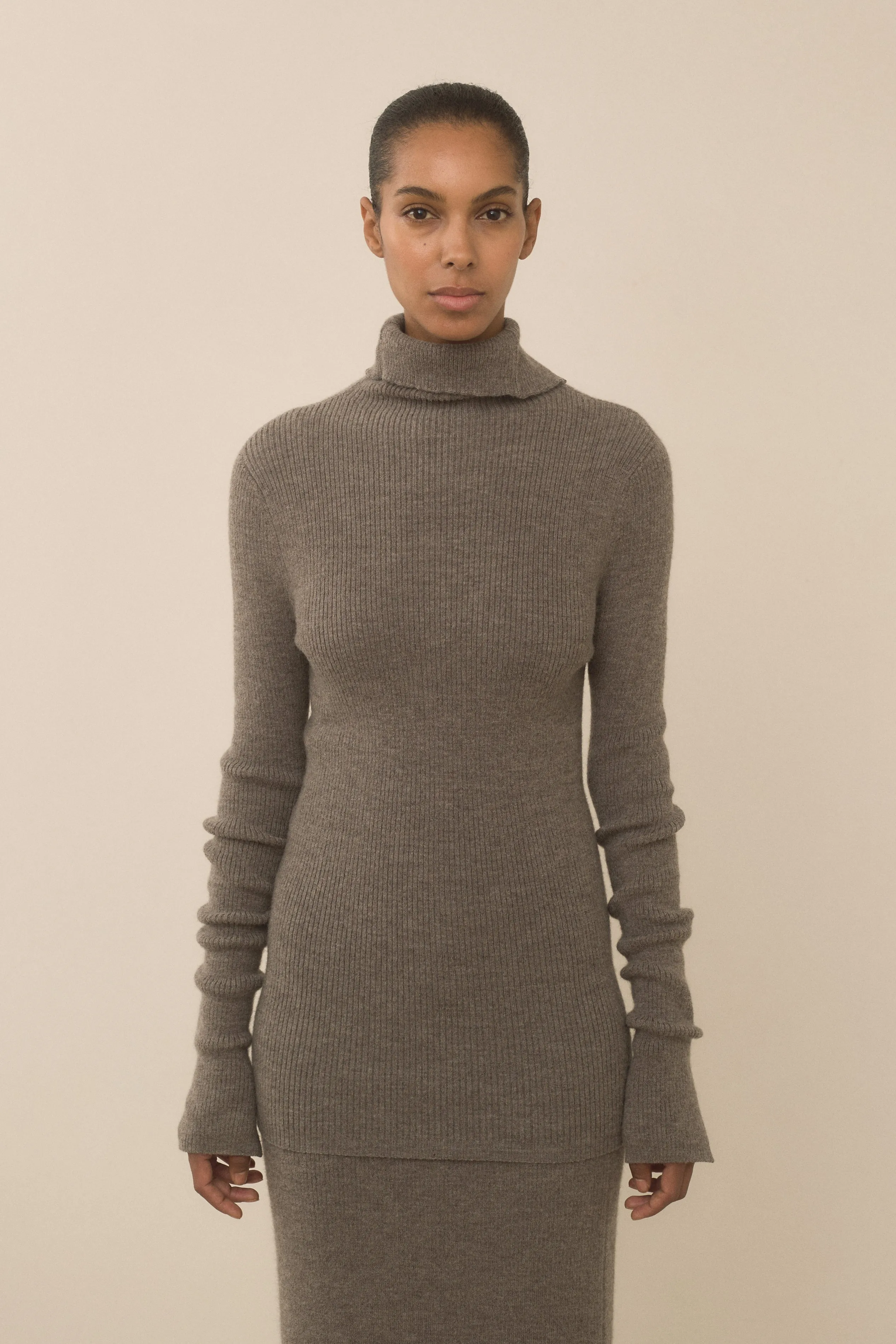 RIB SPLIT TURTLENECK sold by Lauren Manoogian
