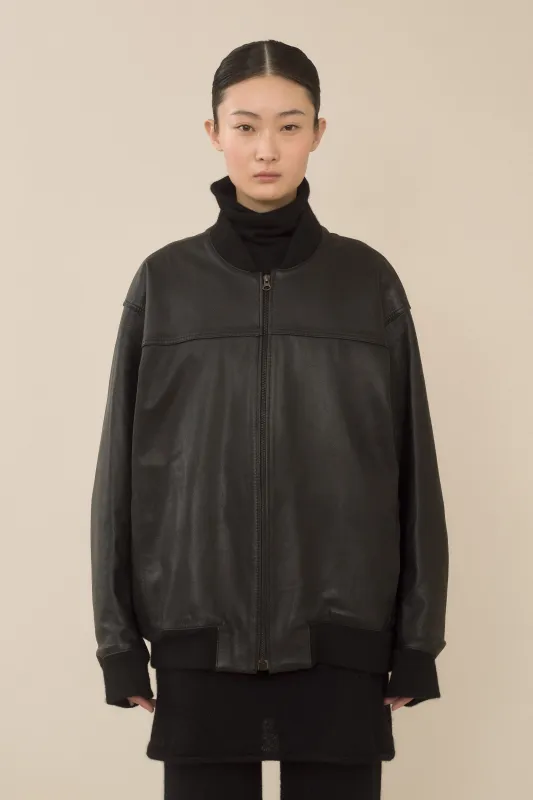 LEATHER BOMBER made by Lauren Manoogian