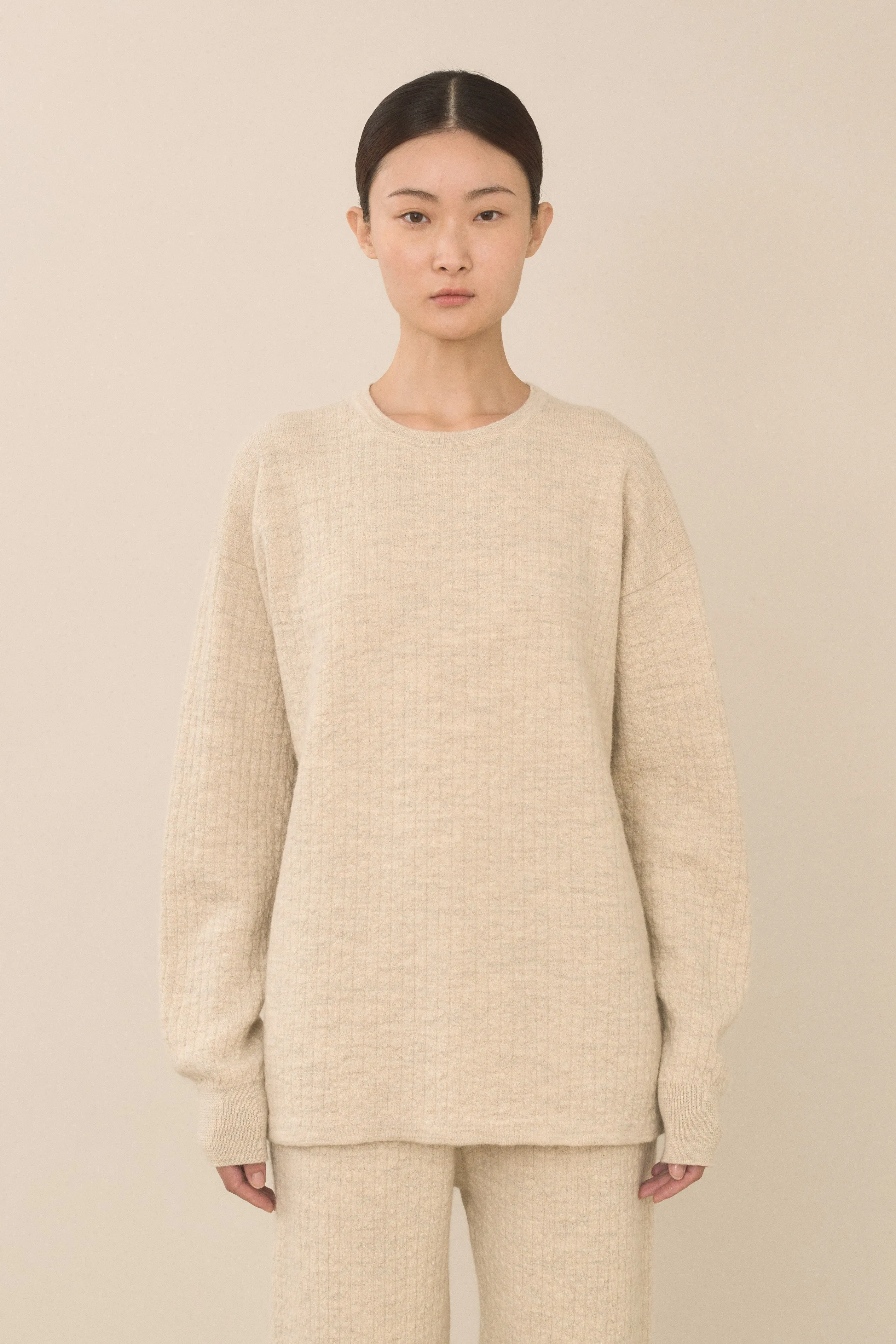 LINE QUILT CREWNECK sold by Lauren Manoogian