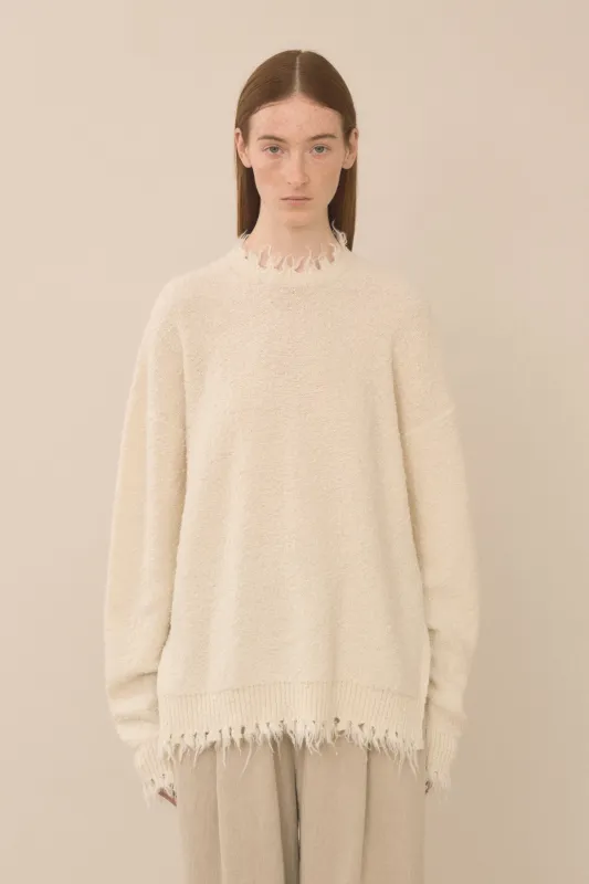 FRAY CREWNECK made by Lauren Manoogian