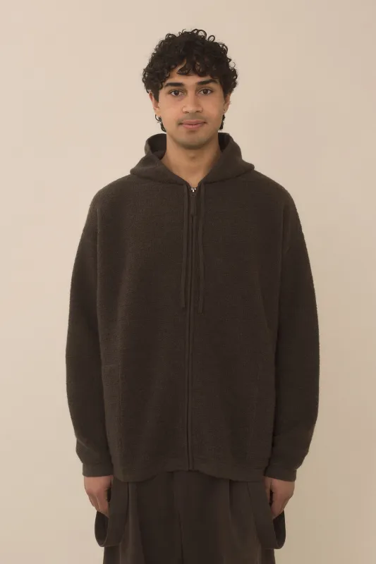 FINE TERRY HOOD CARDIGAN sold by Lauren Manoogian