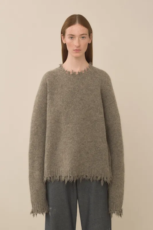 FRAY CREWNECK made by Lauren Manoogian