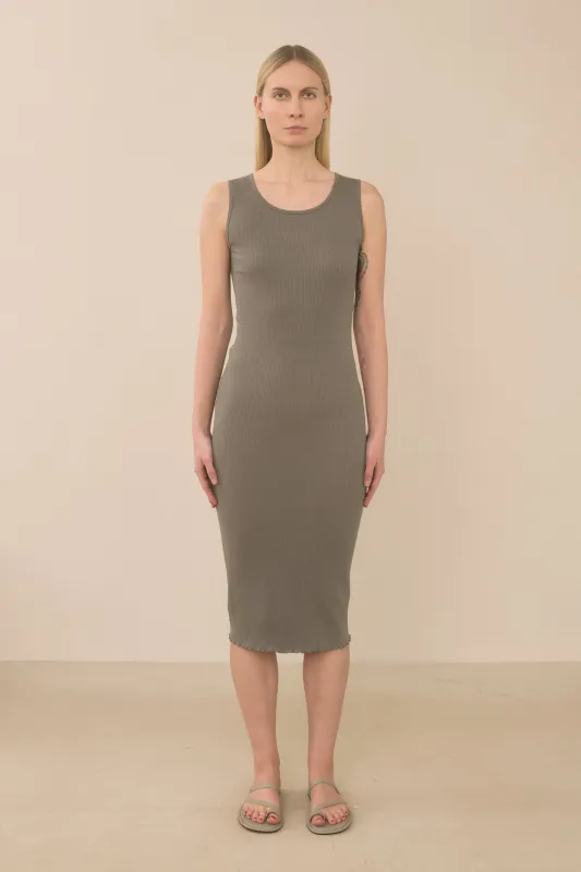 RUFFLE RIB DRESS made by Lauren Manoogian