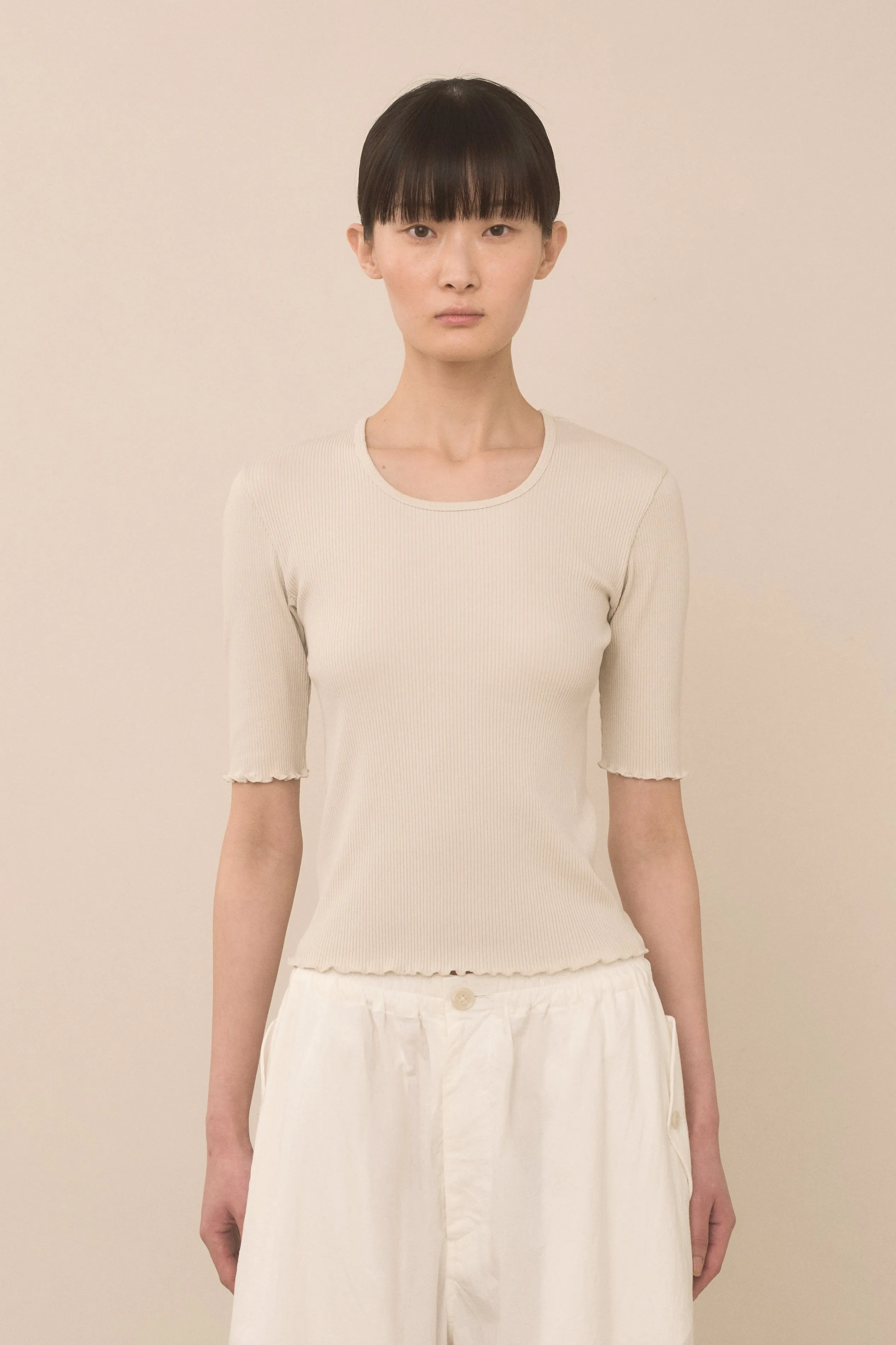 RUFFLE RIB TEE sold by Lauren Manoogian