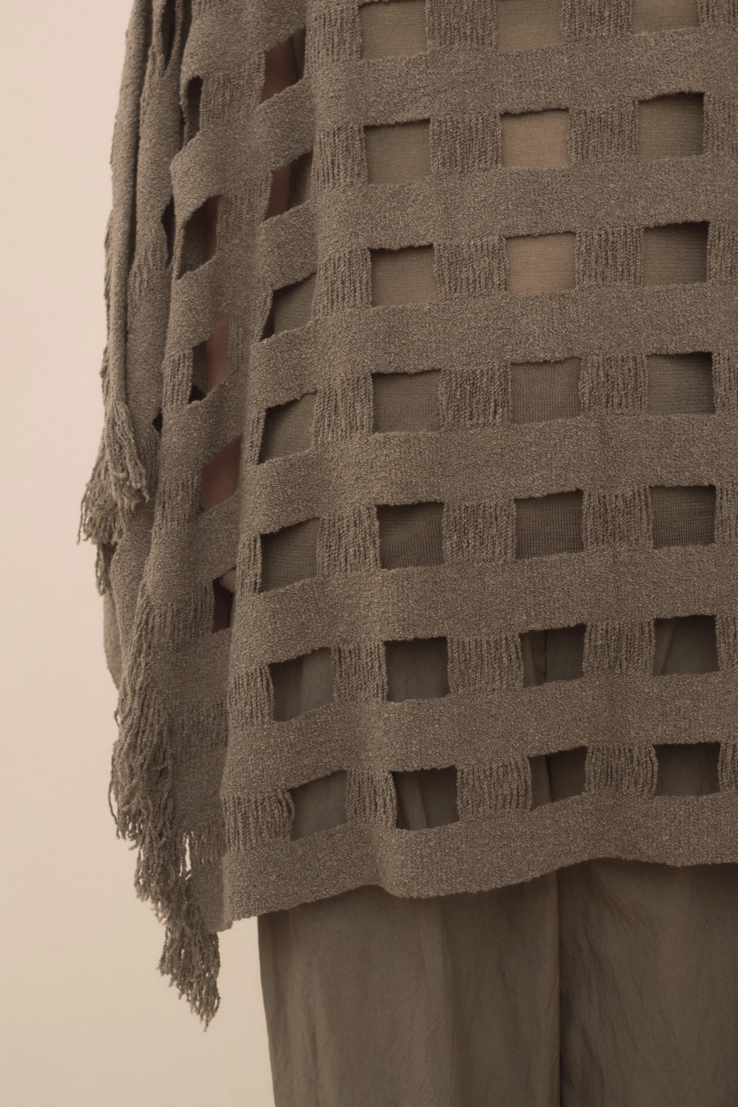 HANDWOVEN GRID PONCHO sold by Lauren Manoogian product image thumbnail 4
