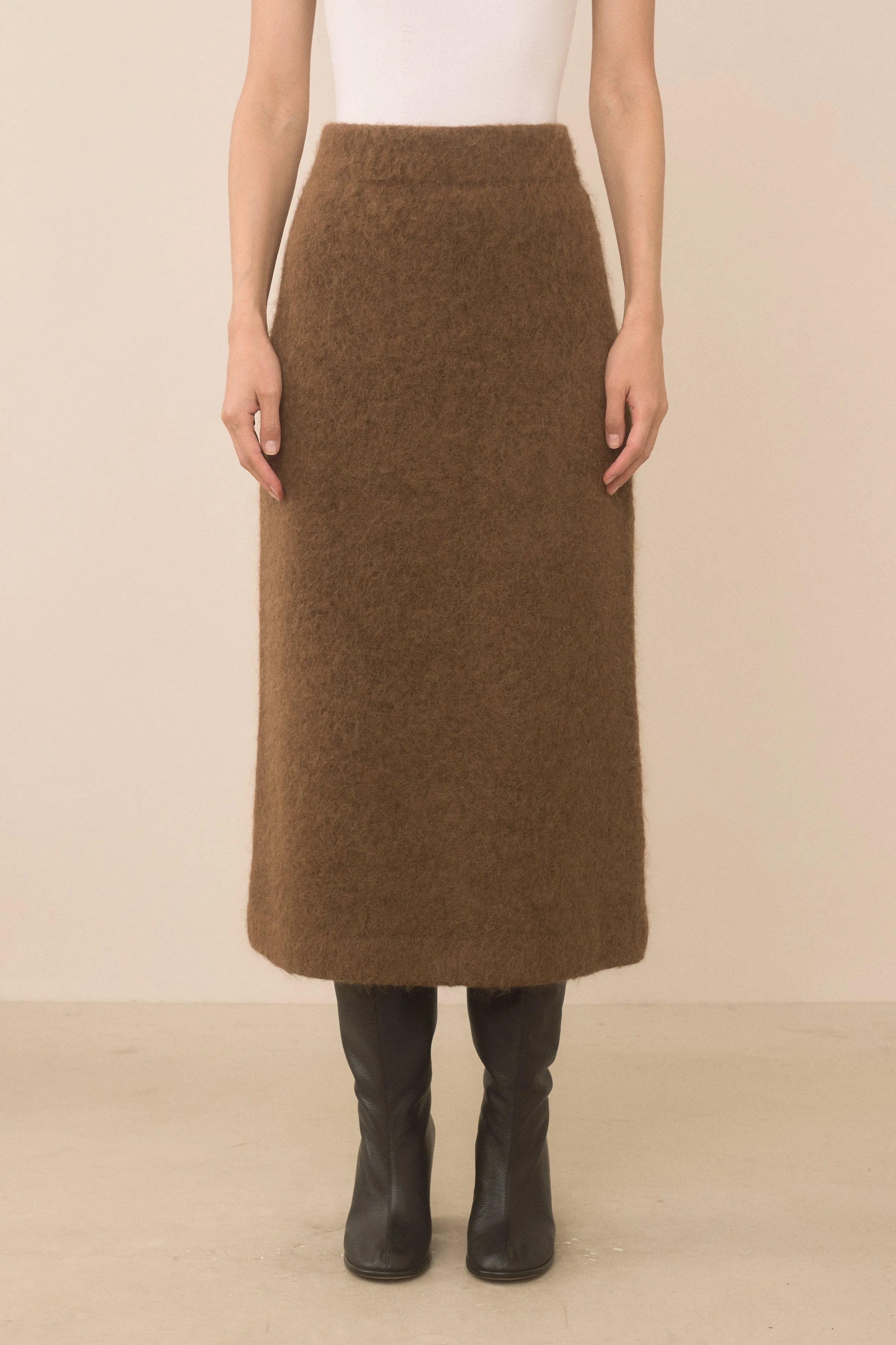 BRUSHED PENCIL SKIRT sold by Lauren Manoogian product image thumbnail 3